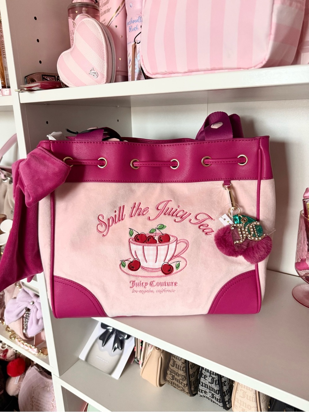 Juicy Couture “Sweet Tea Party” Pink and Fuchsia 'Spill the Juicy Tea' Tote